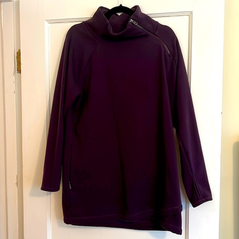 Athleta Kozy Karma sweatshirt dress petite Large purple